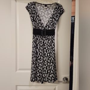 Cute Black and White Midi Dress